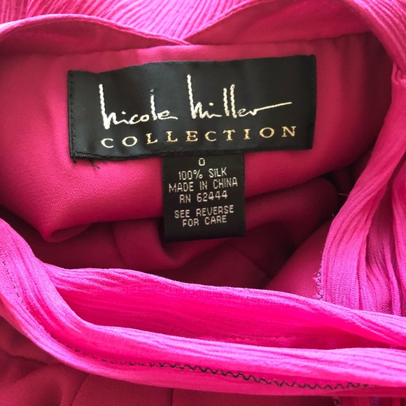 NWT Nicole Miller Pink Maxi Cocktail Evening Gown - Picture 3 of 8